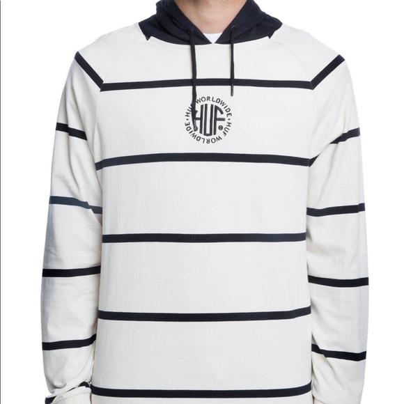 Huf black and white hooded long sleeve size large - Picture 11 of 11